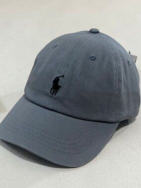 Ralph Lauren Men's Polo Cap in Slate Gray with Black Logo